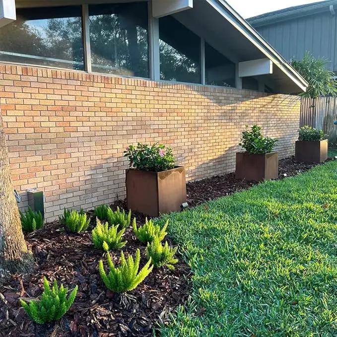 Corten Steel Planter Box Outdoor Planter Metal Square Large Steel Flower Pot Rustic Cube Patina Tall Plant 20 Inch Durable Antique for Commercial Residential Patio Deck Yard Garden by GreenHaven Gardens