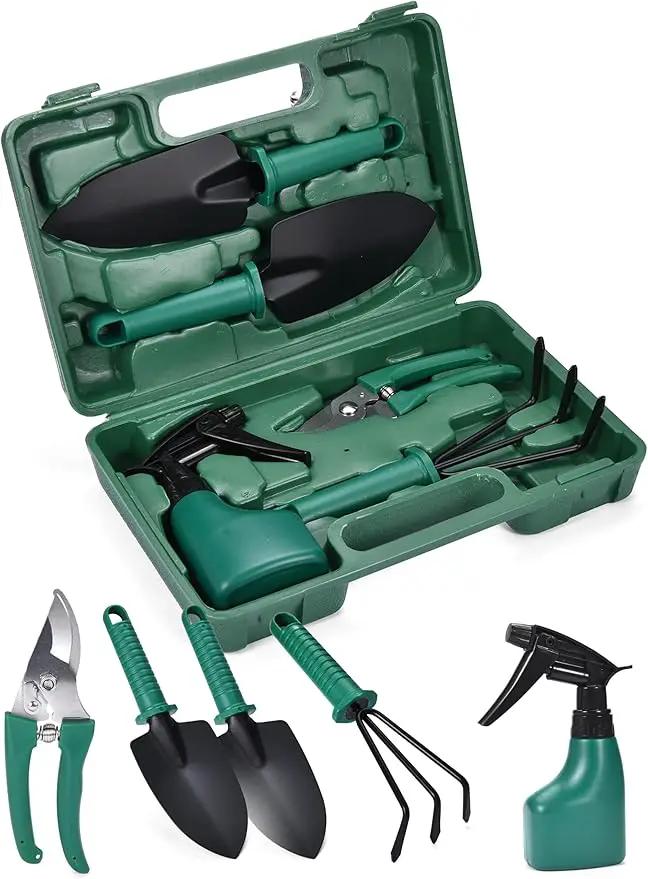 2wayz Garden Tool Set - 5-Piece Durable Gardening Hand Tools - 3x12x7-inch Gardening Kit with Portable Box and Carrying Case - Small Garden Planting Tools - Garden Essentials - Gift for Garden Lovers by GreenHaven Gardens