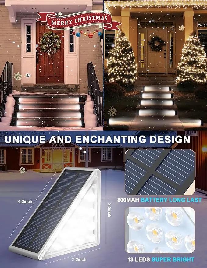 LED Solar Step Lights Stair Light Solar Deck Lights IP67 Solar Decoration Lights for Yard, Patio, Garden, Walkways, Front Door, Pathway, Driveway, Porch 6PK by GreenHaven Gardens