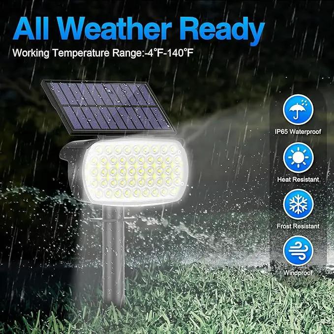 108 LED Solar Spot Lights Outdoor, Solar Lights Outdoor IP65 Waterproof, 3 Modes Solar Landscape Spotlights, Large Panel Solar Powered Lights for Garden Yard Pathway(Cool White/2 Pack) by GreenHaven Gardens