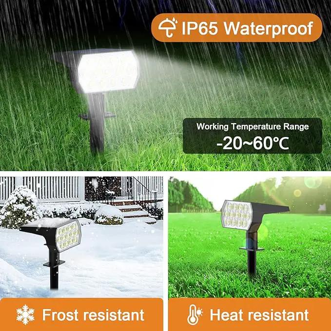WELALO Solar Spot Lights Outdoor, [6 Pack/52 LED/3 Modes] 2-in-1 Solar Landscape Spotlights, Solar Powered Security Lights, IP65 Waterproof Wall Lights for Walkway Yard Garden Driveway(Cool White) by GreenHaven Gardens