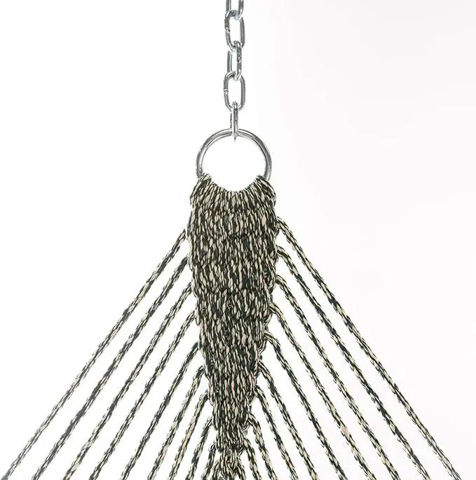 Original Pawleys Island 14DCOTG Deluxe Green Oatmeal Heirloom Tweed DURACORD Rope Hammock with Extension Chains & Tree Hooks, Handcrafted in The USA, 450 LB Weight Capacity, 13 ft. x 60 in. by GreenHaven Gardens