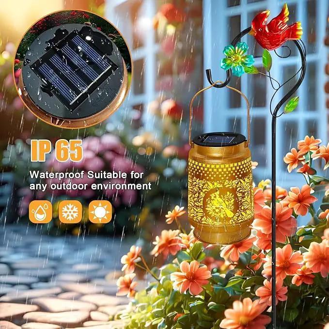 2 Pack Solar Lanterns Outdoor Waterproof,Cardinal Solar Lights Garden Decor Gifts for Mom Women Grandma Decoration Outside for Yard, Patio,Backyard,Porch by GreenHaven Gardens