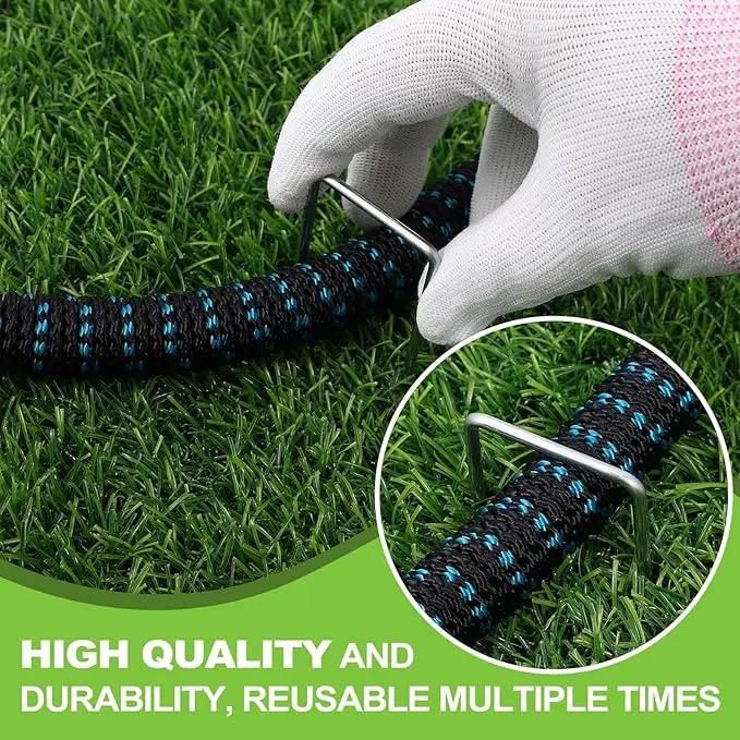 30 Pcs Galvanized Landscape Staples Metal Garden Stakes Heavy Duty for Ground Cover, U-Shaped Pins Yard Stakes Weed Barrier Fabric, Garden Hose, Drip Irrigation, 1.6 inch*(6+4 inch) by GreenHaven Gardens
