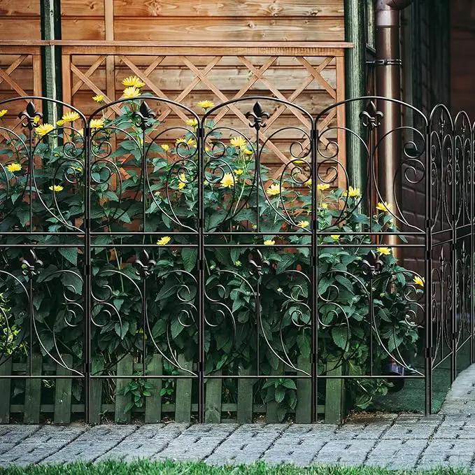 Skcoipsra Decorative Garden Fence 15 Pack, 37.5in(H) x 16ft(L) Animal Barrier Fence, Rustproof Metal Fencing for Yard, Dog Rabbits Wire Section Garden Edging Border for Yard Patio Garden, Arched by GreenHaven Gardens