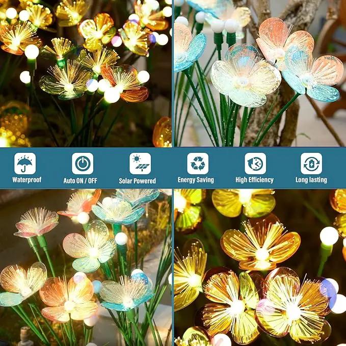 Solar Swaying Garden Lights – Upgraded Flower & Firefly Lights with Larger Solar Panel, Waterproof Outdoor Pathway & Flowerbed Light for Yard & Holiday Decor (4pack) by GreenHaven Gardens