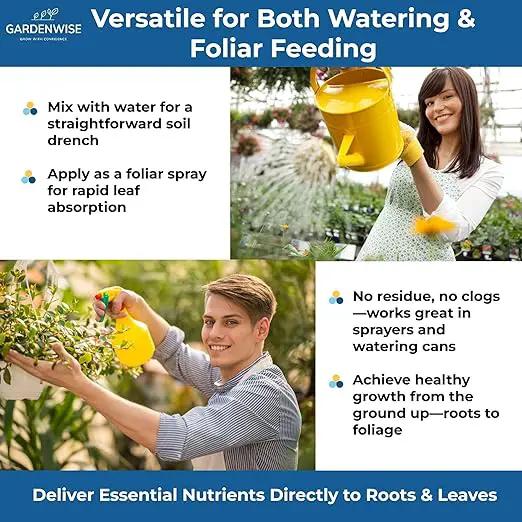 20-20-20 Water-Soluble Fertilizer – Powder for Liquid Plant Food for Indoor & Outdoor Plants, Orchids, Vegetables, Lawns, Flowers – 20 20 20 Fertilizer 1/2 Quart (1 lb) by GreenHaven Gardens