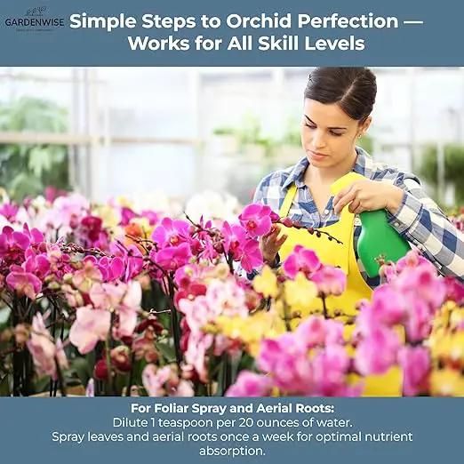 Liquid Orchid Fertilizer Concentrate 3-1-2 with Micronutrients Orchid Care Made Easy (8 OZ) by GreenHaven Gardens