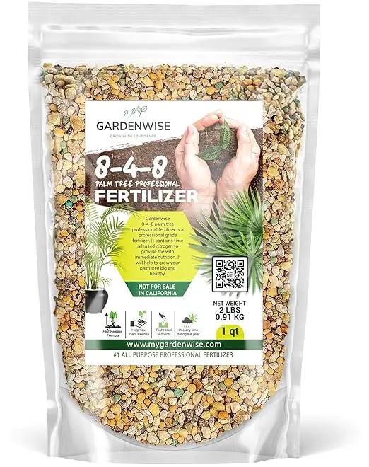 8-4-8 Professional Palm Tree Fertilizer Plant Food; for Indoor Potted Plants and Outdoor Landscape Palm Trees; Quick-Release Nitrogen Fertilizer and Continuous Feeding (1 Quart) by GreenHaven Gardens