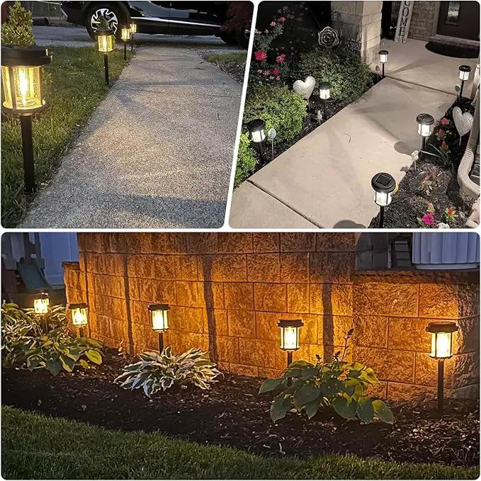 XMCOSY+ Solar Pathway Lights, 20 LM Bright Solar Light Outdoor, Waterproof Seed Glass & Metal Solar Powered Garden Lights, Outside Solar Lights for Yard Lawn Landscape Walkway(Black & Grey) by GreenHaven Gardens