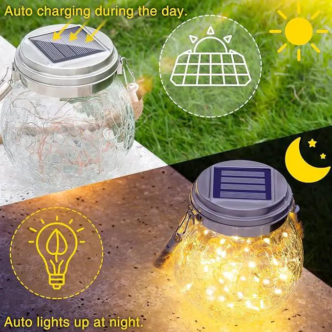 ROSHWEY 4 Pack Solar Lanterns Outdoor, 30 LED Waterproof Garden Decor Hanging Lights Decorative Backyard Decorative Lighting for Patio Pathway by GreenHaven Gardens