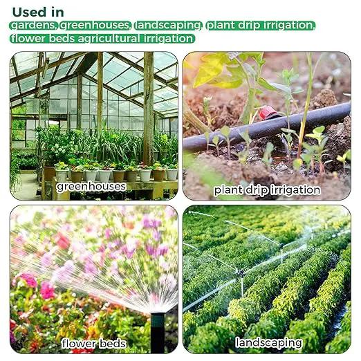 32Pcs 1/2 Inch Tubing Drip Irrigation Fittings Kit, 1/2 ID x 0.6-0.63 OD 16 mm Drip Line Barbed Locked Nut Connectors - 4 Switch Valves, 8 Tees, 8 Couplings, 4 Elbows, 4 Ends, 4 Adapters by GreenHaven Gardens