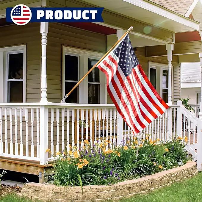 American USA Pleated Fan Flag, 2x4 Feet USA Bunting Decoration Flags Embroidered Patriotic Stars & Sewn Stripes Canvas Header Brass Grommets. (3x5Ft American Flag) by GreenHaven Gardens