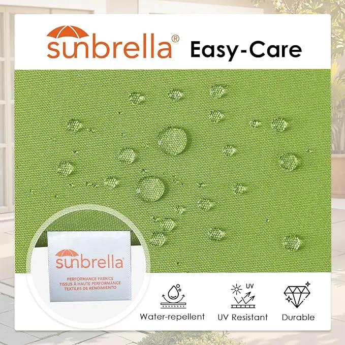 Outdoor Sunbrella Round Corner Seat Cushion, 17"x16"x2", Set of 4, Non Slip Seat Cushion Pads with Removable Cover for Patio Furniture, Garden Yard Lawn, Canvas Ginkgo by GreenHaven Gardens
