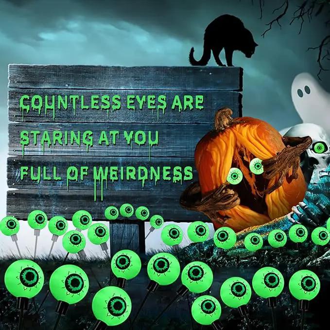 Aogist Halloween Decorations Eyeball Swaying Firefly Light Bright Long Standby Time Waterproof Outdoor Lights for Beautiful Spaces Garden Yard Lawn Pathway Porch Party Decor(Green, 4 Pack-24 LEDs) by GreenHaven Gardens