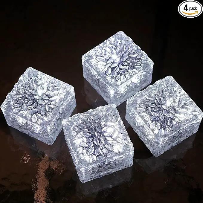 Solar Brick Lights, Outdoor Solar Lights, Outdoor Waterproof Patio Brick Lights, 2.8 * 2.8in Garden Decor for Outside 4 Packs for Patio,Yard,Walkway,Pathway Decor by GreenHaven Gardens