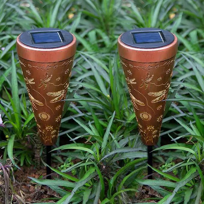2 Pack Dragonfly Solar Pathway Lights: Outdoor, Waterproof Solar Walkway Lights for Garden, Backyard Patio, Path Yard, Lawn by GreenHaven Gardens