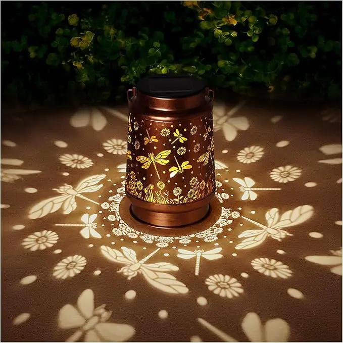 Solar Lanterns Outdoor Waterproof Dragonfly Garden Decor Gifts for Women Mom Grandma Hanging Solar Lights Metal Solar Decoration Outside for Yard, Patio, Backyard, Porch by GreenHaven Gardens