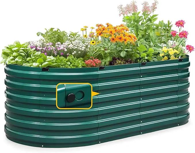 KING BIRD Raised Garden Bed Kit 2025 Upgraded Quick-Setup Galvanized Planter Garden Box Outdoor for Gardening, Vegetables, Flowers, 74x36x23 in, Green by GreenHaven Gardens