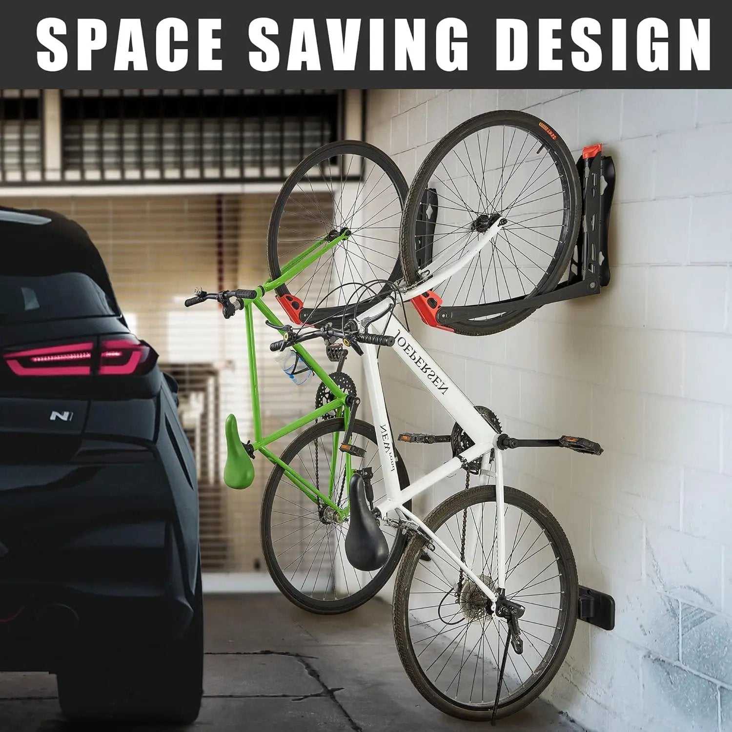Wallmaster BIKEPAL Swivel Bike Rack, Wall Mounted Vertical Bike Storage Hanger, Space Saving for Home and Garage, 4 Pack by GreenHaven Gardens