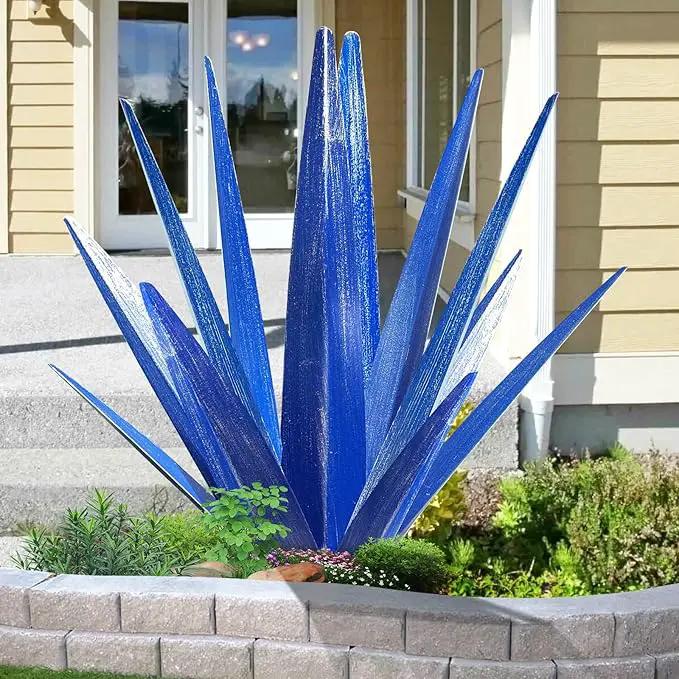 Large Tequila Rustic Sculpture, Rustic Metal Agave Plants for Outdoor Patio Yard, Home Decor Metal Agave Garden Yard Statue by GreenHaven Gardens