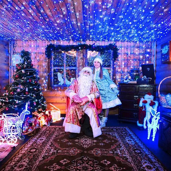 JMEXSUSS 250 LED Blue Christmas String Lights: 91.5ft Extendable Green Wire Blue Christmas Lights Outdoor Waterproof - 8 Modes Christmas Tree Lights Indoor by GreenHaven Gardens