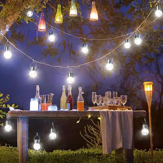 MAXvolador 12-Pack Hanging Solar Lights, Decorative Cracked Glass Ball Light, Solar Powered Waterproof Globe Lighting for Garden, Tree(Cool White) by GreenHaven Gardens