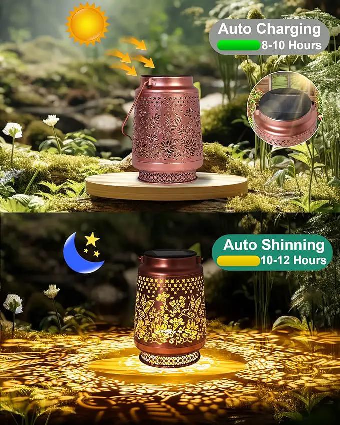 Hummingbird Solar Lanterns Outdoor Waterproof, Mothers Day Gifts Birthday Gifts for Women Mom Grandma Sister, Hanging Solar Lantern Garden Decor for Outside Yard Patio Porch Pathway Lawn Balcony by GreenHaven Gardens