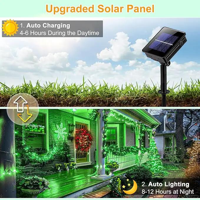 2 Pack Solar String Lights for Outside, Each 40Ft 120 LED Solar Lights Outdoor, 8 Modes Waterproof Solar Powered Twinkle Light for Backyard Patio Tree Party Garden Wedding Decoration, Green by GreenHaven Gardens