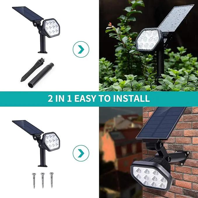 Nekteck Solar Lights Outdoor,10 LED Landscape Spotlights Powered Wall Lights 2-in-1 Adjustable Security Decoration Lighting for Yard Garden Walkway Porch Pool Driveway (4Pack, Warm White) by GreenHaven Gardens