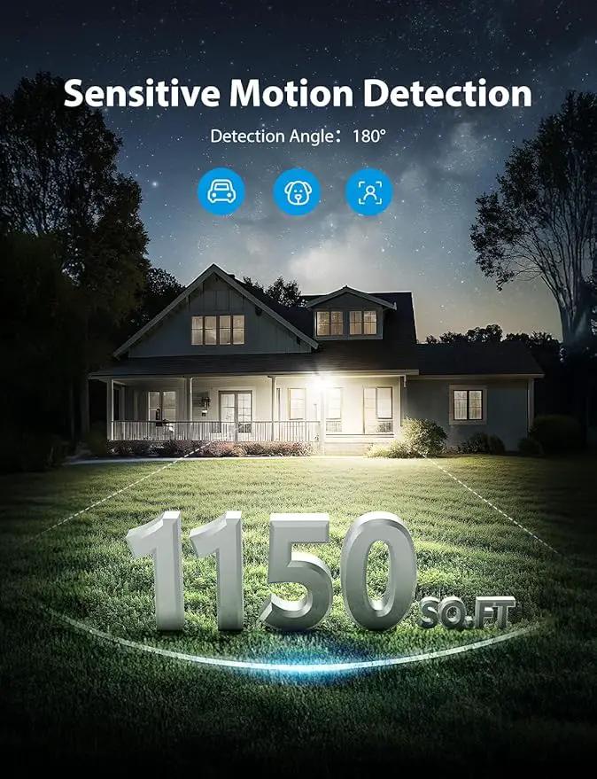 Onforu 32W 2 Head Motion Sensor Outdoor Lights, 3200LM 6500K LED Security Light, Dusk to Dawn, Motion Detector Light for Outside, IP65 Waterproof Flood Lights for Garage, Yard(White) by GreenHaven Gardens