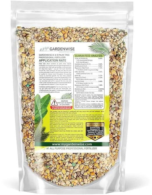 8-4-8 Professional Palm Tree Fertilizer Plant Food; for Indoor Potted Plants and Outdoor Landscape Palm Trees; Quick-Release Nitrogen Fertilizer and Continuous Feeding (1/2 Quart) by GreenHaven Gardens