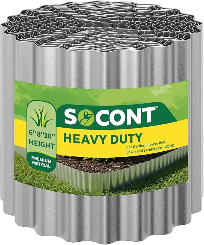 Corrugated Metal Garden Edging, 8"×10Ft Durable Landscape Border for Garden, Lawn, Flower Beds and Paver Edging (Silver) by GreenHaven Gardens