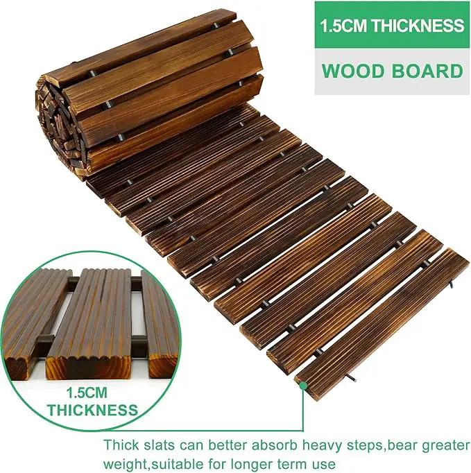 RELIANCER 8' Wooden Garden Pathway,Outdoor Roll Out Cedar Straight Walkway,Patio Path Decorative Garden Boardwalk Walkways,Weather-Resistant Roll Up Beach Wood Road Floor,Wedding Party Pathways by GreenHaven Gardens