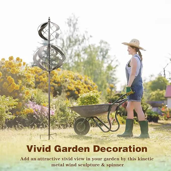 Wind Spinners Outdoor Metal - Large Kinetic Wind Spinner for Yard Garden, Windmills Lawn Ornament Décor for Lawn Patio (Height 84") by GreenHaven Gardens