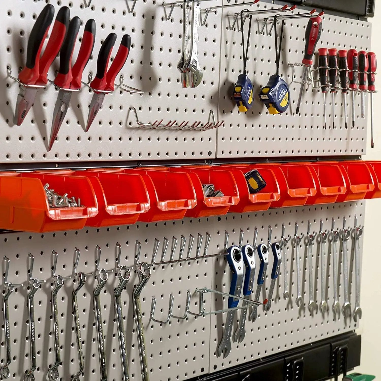 Ultrawall Pegboard Wall Organizer, 48X 36 inch Garage Storage Pegboard with Hooks Storage Bins Tool Board Panel Tool Organizer, 72pcs by GreenHaven Gardens