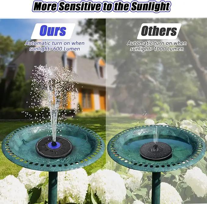SZMP Solar Fountain Upgrade, 3.5W Solar Powered Bird Bath Fountains with Flower, Outdoor Water Feature Solar Pump with 7-in-1 Nozzles, 4 Fixed Pipes for Humingbirds, Garden, Pool, Pond, and Fish Tank by GreenHaven Gardens