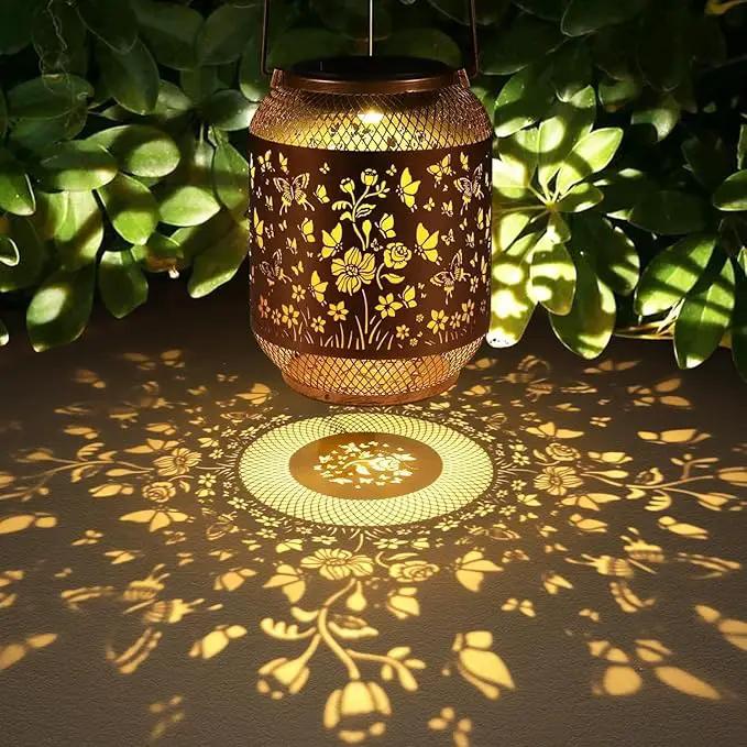 Solar Lanterns Outdoor Waterproof Christmas Birthdays Gifts for Women Mom Grandma Butterfly Garden Decor Metal Hanging Solar LED Lights for Patio(Butterfly Swarm) by GreenHaven Gardens