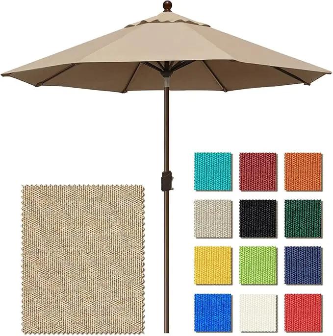 EliteShade USA 10-Year-Non-Fading 9Ft Market Umbrella Patio Umbrella Outdoor Table Umbrella with Ventilation, Heather Beige by GreenHaven Gardens