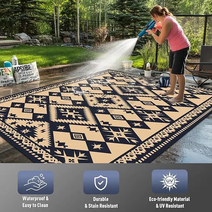 WILDROOTS 5x8 Feet Plastic Bohemian Outdoor Rug, Stain Resistant Waterproof Reversible Outdoor Patio Rug, Fade Resistant Camping Rug by GreenHaven Gardens