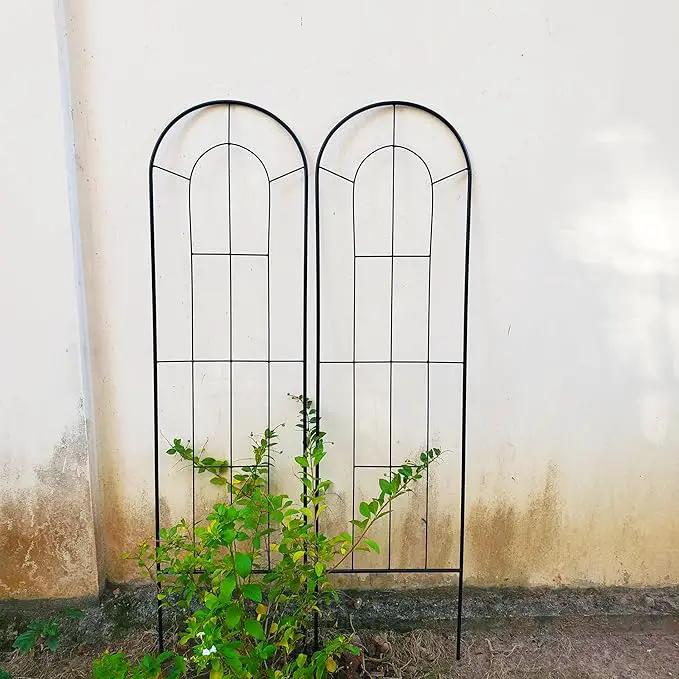 2 Pack Black Garden Trellis for Climbing Plants 59" H x 15.9" W Iron Plant Support Climbing Vines and Flowers Stands Vegetables Patio Metal Lattices Garden Addition Outdoor by GreenHaven Gardens