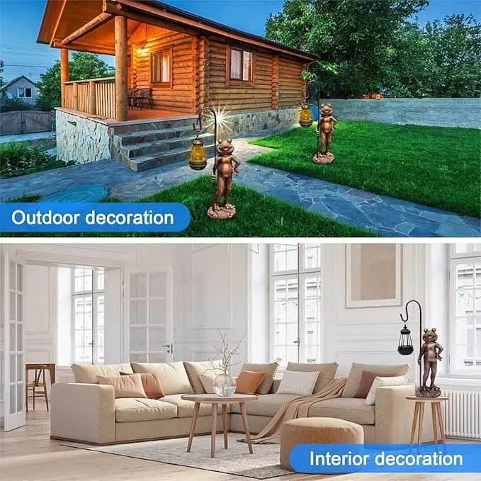 Large Frog Statue with Solar Lantern Outdoor Lawn Decoration Garden Frog Decoration Balcony Yard Lawn Unique Housewarming Gift Suitable for Kids and Adults by GreenHaven Gardens