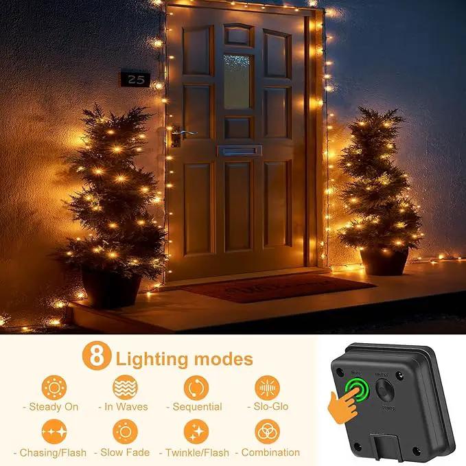 2 Pack Solar String Lights for Outside, Each 79Ft 240 LED Solar Lights Outdoor, 8 Modes Waterproof Solar Powered Fairy Twinkle Light for Backyard Patio Tree Party Garden Decoration, Warm White by GreenHaven Gardens