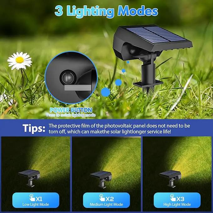 NYMPHY Solar Lights Outdoor Waterproof IP68, 56 LED 3 Lighting Modes Solar Powered Garden Yard Spot Solar Lights for Christmas Outside Landscape- 6 Pack (Warm White) by GreenHaven Gardens