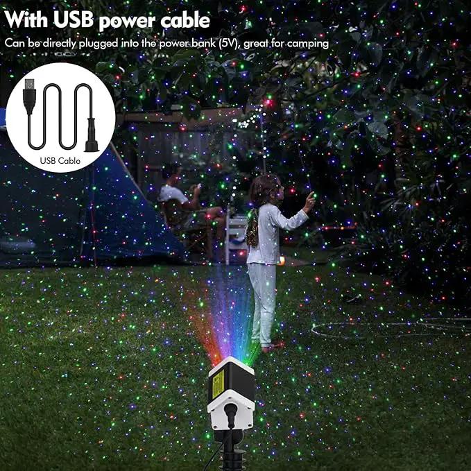 Christmas Laser Lights, Outdoor Garden Laser Lights Star Projector with Moving Firefly for Outdoor, Indoor, Christmas, Holiday (Red Green Blue) by GreenHaven Gardens