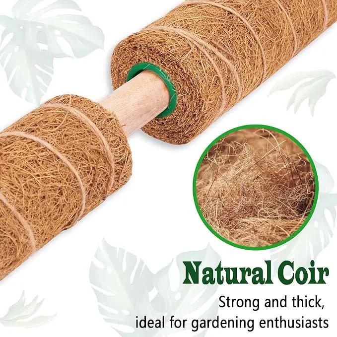 2 Pack 17 Inch Moss Pole, Stackable Moss Poles for Climbing Plants Monstera, Tall Plant Sticks Accessories, Large Coir Plant Support Stakes for Potted Plants Indoor, Pothos, Philodendron by GreenHaven Gardens