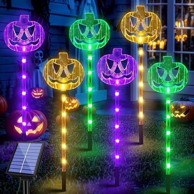 6-Pack Solar Halloween Pumpkin Garden Stake Lights for Halloween Decorations,Solar Halloween Yard Stake Outdoor Waterproof Halloween Lighted Pumpkin Lights for Garden Patio Yard Pathway Grave(6 Pack) by GreenHaven Gardens