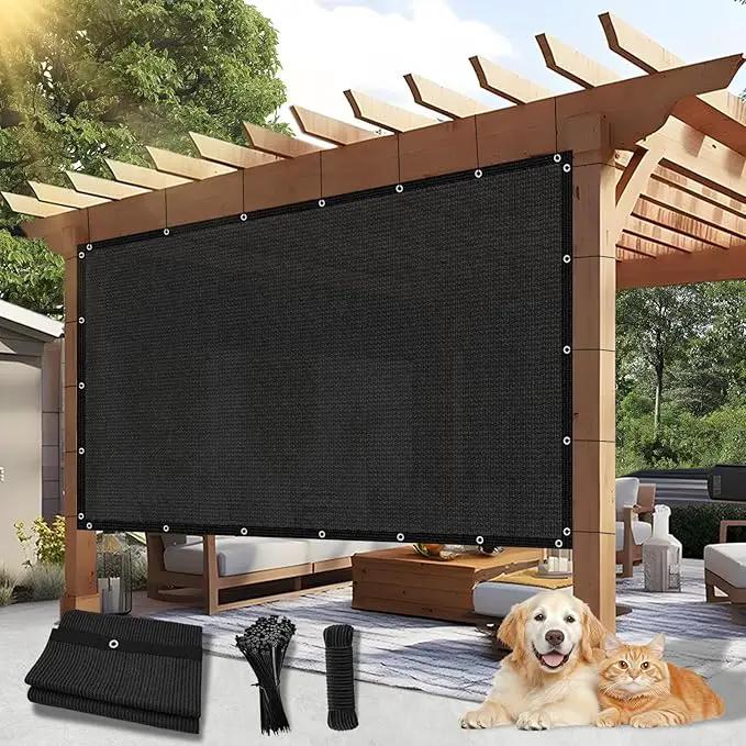 Outdoor 90% Sun Shade Cloth with Grommets, 17 X 18 FT Pergola Shade Cover for Garden Patio Carport Kennel Swimming Pool, Black (We Make Custom Size) by GreenHaven Gardens