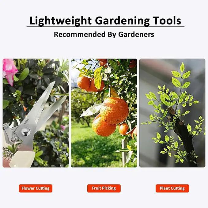 BUGUI Lightweight Garden Scissors - 7.5" Straight Blade Gardening Tool, Sharp Flower Shears for Cutting Flowers, Trimming Plants, Bonsai, Fruits Picking by GreenHaven Gardens