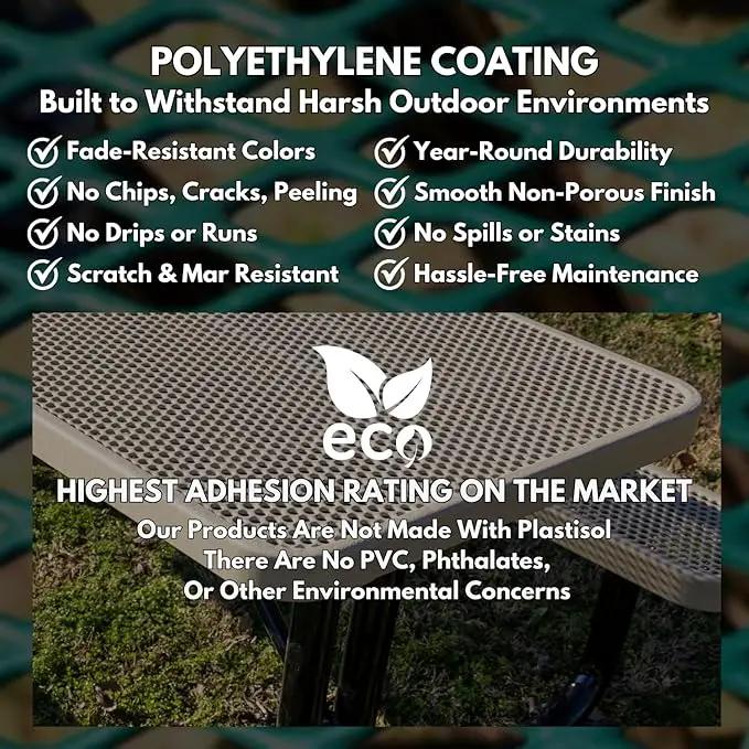 Coated Outdoor Furniture Heavy-Duty Portable Outdoor Kids Table, Punched Steel Kids Picnic Table, Commercial-Grade Picnic Table, Made in America (6ft Rectangular, Childrens, Textured Purple) by GreenHaven Gardens
